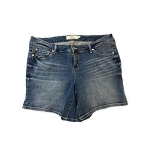 Torrid Denim Women’s Jean Shorts Size 18 Blue Stretch Mid Rise Casual Plus